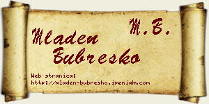 Mladen Bubreško vizit kartica